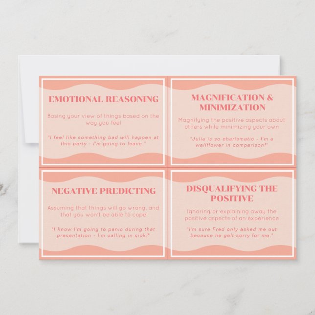 Nicht hilfreiche Denkstile Moderne Peach Set Cards Einladung (Vorderseite)