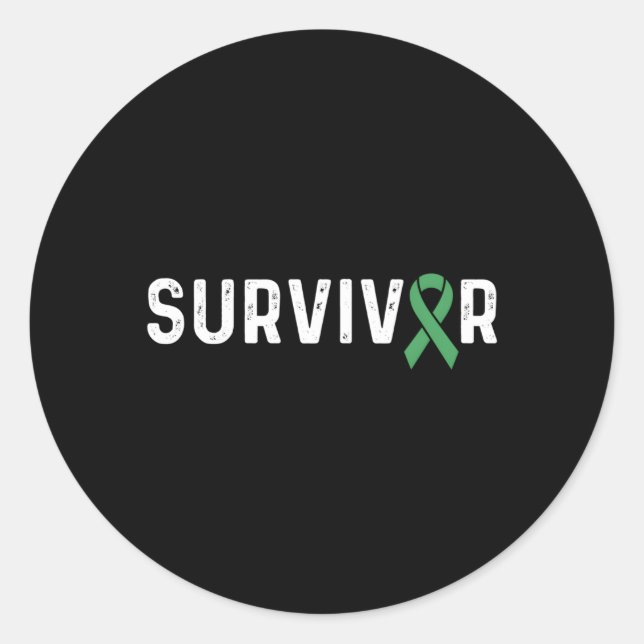 Nicht-Hodgkin-Lymphom-Bewusstsein Ribbon Survivor  Runder Aufkleber (Vorderseite)