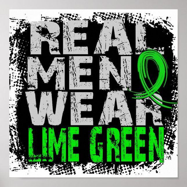 Nicht-Hodgkin-Lymphom Real Men tragen Limettengrün Poster (Vorne)