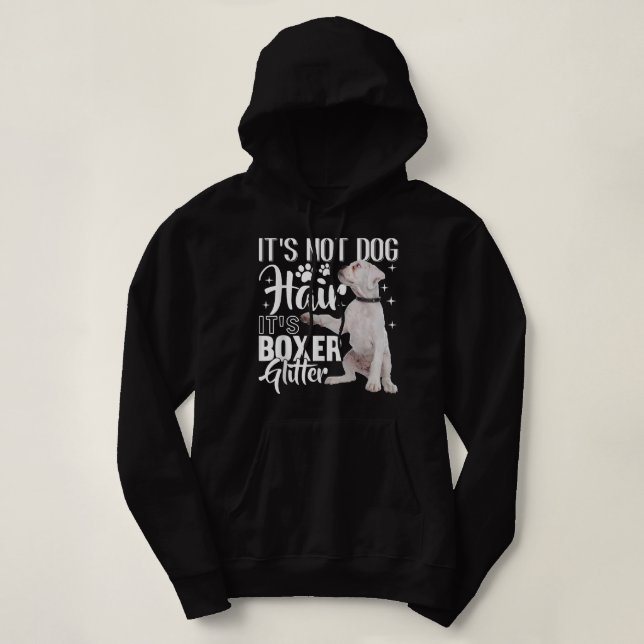 Nicht Hund Haar seinen Glitzer White Boxer Dog Hoodie (Design vorne)