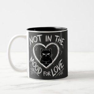 Nicht in der Stimmung für Liebe Grumpy Cat Sarkast Zweifarbige Tasse