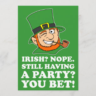 Nicht Irish Leprechaun St Patrick's Party Einladun Einladung