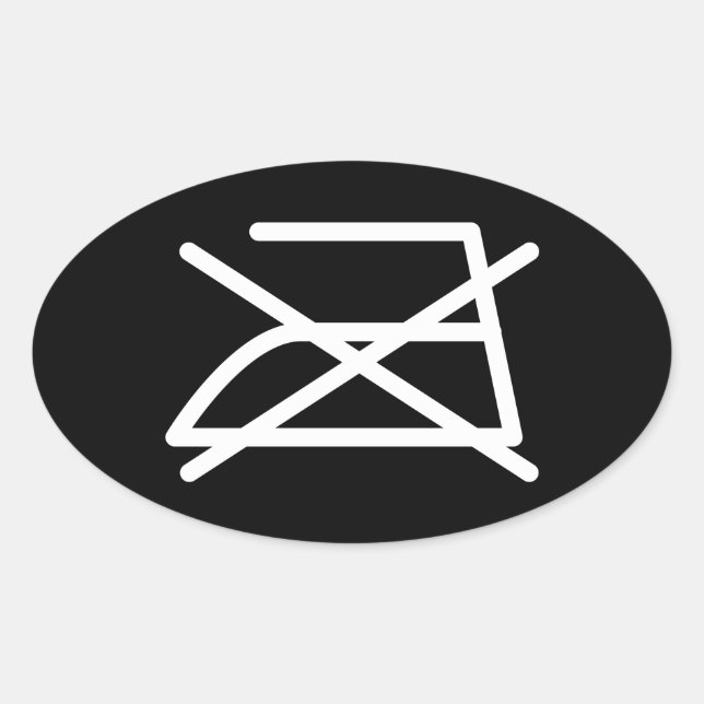 NICHT IRON! OVALER AUFKLEBER (Vorderseite)