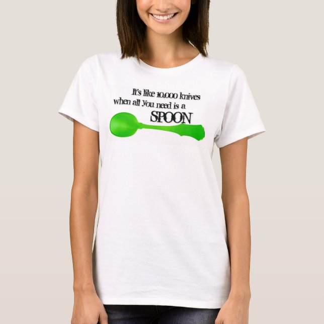 Nicht ist es ironisches Löffel-Shirtgrün T-Shirt (Vorderseite)