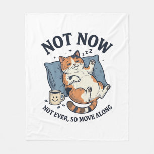 Nicht jetzt Faulpelz Katze Vintage Gravur Lustiges Fleecedecke
