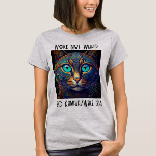 Nicht komischer Kamala Cat T - Shirt geweckt