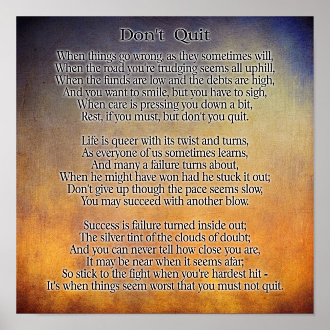 Nicht kündigen - Kunstdruck ** 12 x 12 Poster (Vorne)