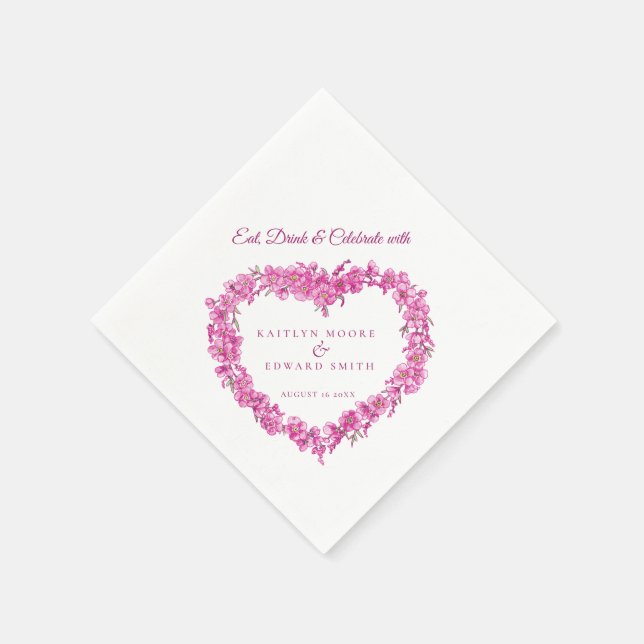 Nicht-Kunst-Hochzeit rosa, weiße Serviette (Ecke)