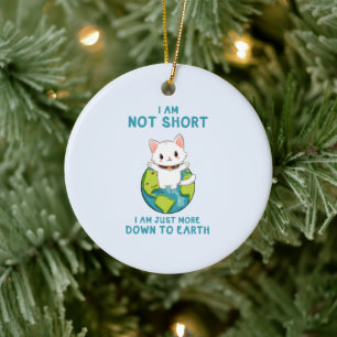 Nicht Kurz, nur auf die Erde - Cat Spaß Keramik Ornament