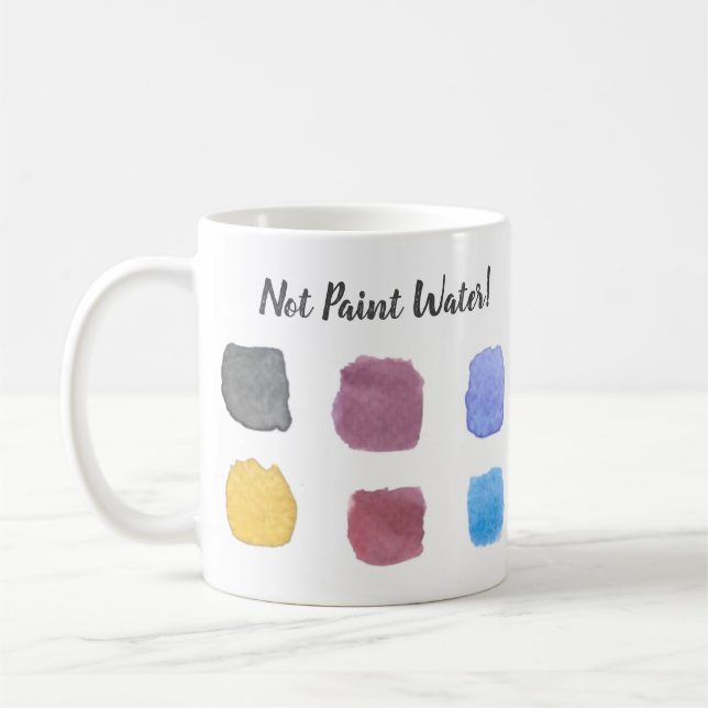 Nicht lackieren Wasserfarben Künstlername Monogram Kaffeetasse (Links)