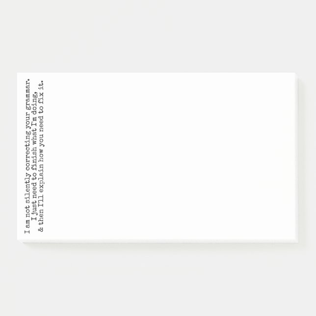 Nicht leise Korrektur Ihres Grammar (noch) Post-it Klebezettel (Vorderseite)