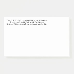 Nicht leise Korrektur Ihres Grammar (noch) Post-it Klebezettel
