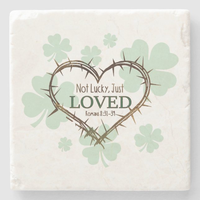 NICHT LUCKY NUR LIEBTE Christlichen St. Patrick's  Steinuntersetzer (Vorderseite)