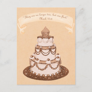 Nicht mehr 2 sondern 1 Fleisch~Wedgecake Scripture Postkarte