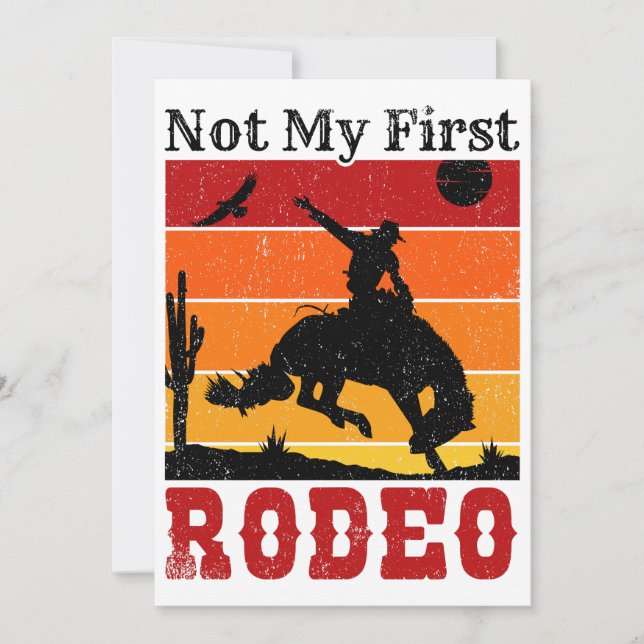 Nicht mein erstes Rodeo Cowboy Cowgirl Pferd Sunse Einladung (Vorderseite)