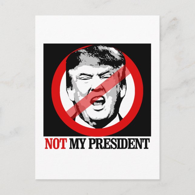 Nicht mein Präsident - Anti-Trump Postkarte (Vorderseite)