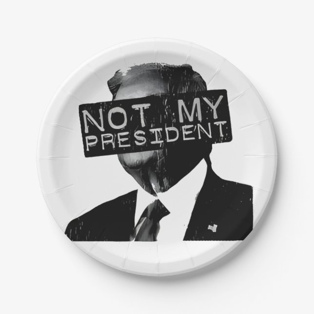 Nicht mein Präsident gegen Trump Invasion Liberale Pappteller (Vorderseite)