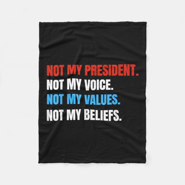 Nicht mein Präsident, nicht meine Stimme, nicht me Fleecedecke (Vorderseite)