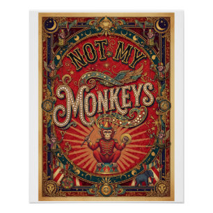 Nicht meine Affen! Ringmeister, Rot und Gold Poster