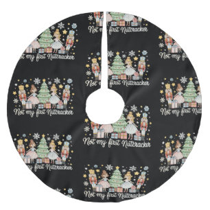 Nicht meine erste Nussknacker-Zuckerpflaume-Feench Polyester Weihnachtsbaumdecke