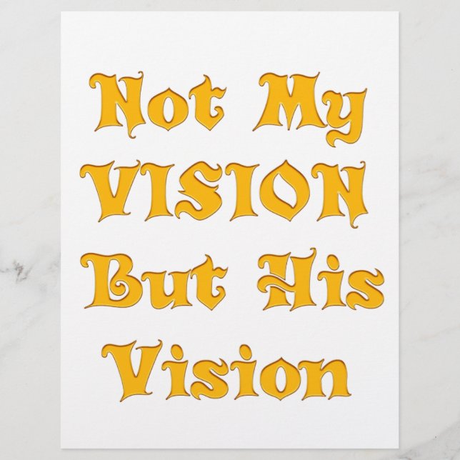 Nicht meine Vision, sondern seine Vision (Vorderseite)