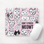 Nicht MEOWT Cat Head Pattern Pink betonen Mousepad<br><div class="desc">Karo dieses phantastische lustige Katzenmuster aus! Passen Sie es an,  indem Sie Ihren eigenen Text hinzufügen. Karo in meinem Shop für mehr Farben und Muster! Wenn du es kaufst,  danke! Stellen Sie sicher,  dass Sie ein Bild auf Instagram von ihm in Aktion teilen und mich @shoshannahscribbles markieren:)</div>