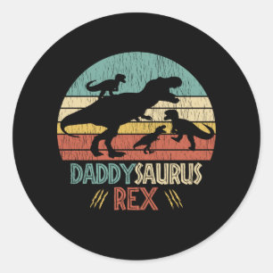 Nicht mit Daddy Saurus Dinosaur Vater Runder Aufkleber