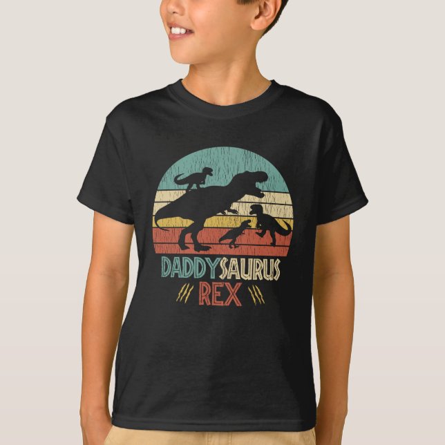 Nicht mit Daddy Saurus Dinosaur Vater T-Shirt (Vorderseite)