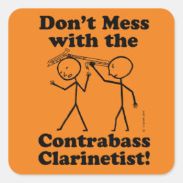 Nicht mit dem Kontrabass Clarinetis Square zaubern Quadratischer Aufkleber