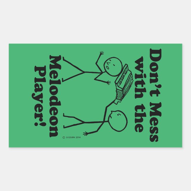 Nicht mit dem Melodeon-Spieler in der Rechteckigen Rechteckiger Aufkleber (Vorderseite)