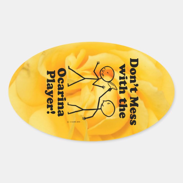 Nicht mit dem Ocarina-Player-Oval-Aufkleber durche Ovaler Aufkleber (Vorderseite)