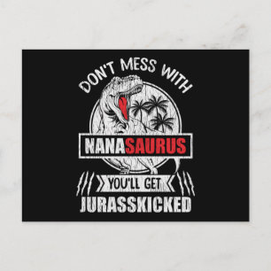 Nicht mit der Familie Mommy von Nana Saurus Dinosa Postkarte