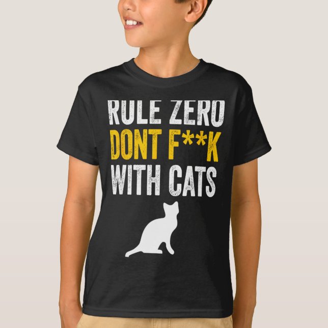 Nicht mit Katze Regel 0 Zero F T-Shirt (Vorderseite)