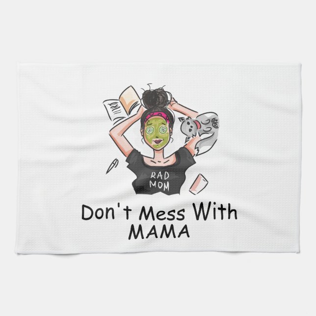 Nicht mit Mama durcheinander bringen Geschirrtuch (Horizontal)