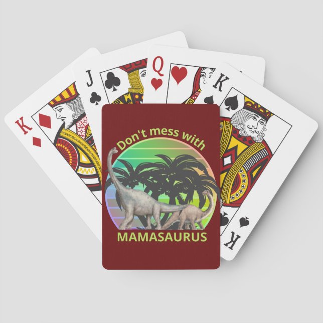 NICHT MIT MAMASAURUS lustiges Geschenk für die Mut Spielkarten (Rückseite)