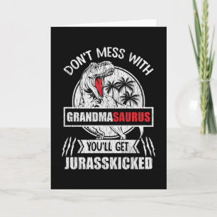 Nicht mit Oma Saurus Dinosaurier Familienfamilie M Karte
