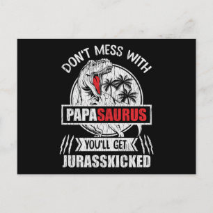 Nicht mit Papa Saurus Dinosaur Familienvater durch Postkarte