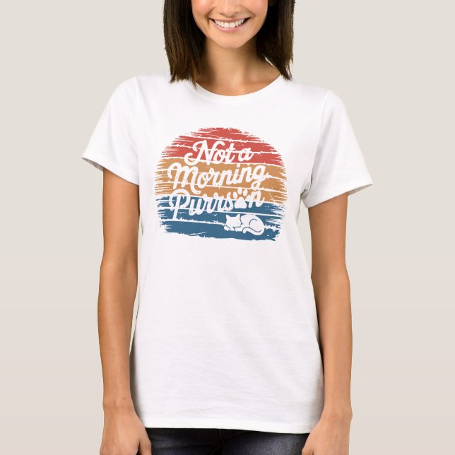 Nicht morgens Purrson Funny Cat T - Shirt (Vorderseite)