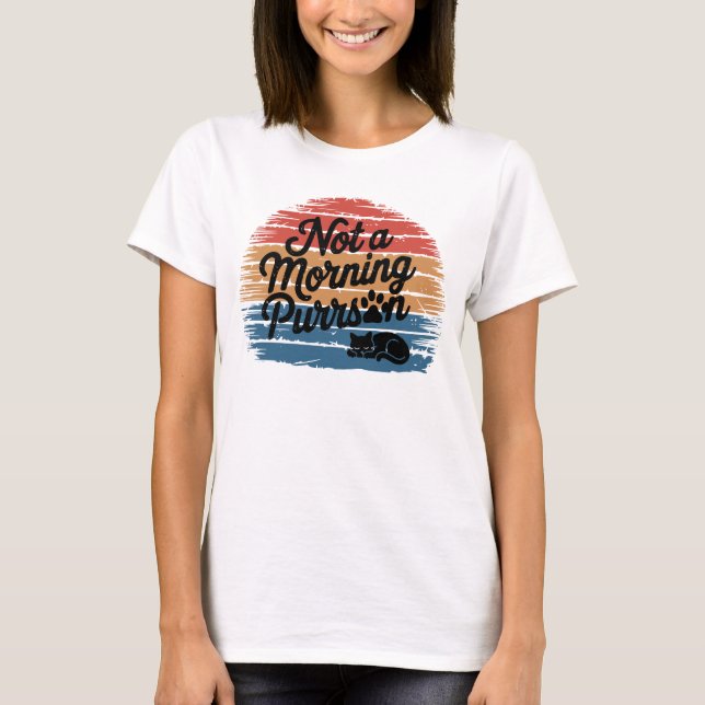 Nicht morgens Purrson Funny Cat T - Shirt (Vorderseite)