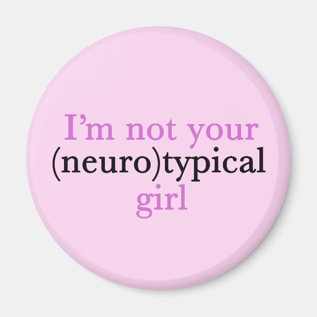 Nicht neurotypisch Niedliche Autismus Stolz Pink A Magnet (Vorne)