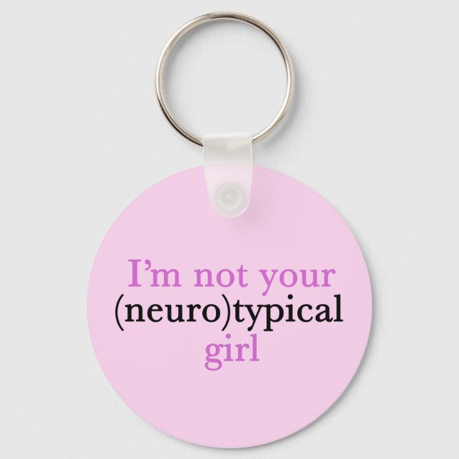 Nicht neurotypisch Niedliche Autismus Stolz Pink A Schlüsselanhänger (Vorderseite)