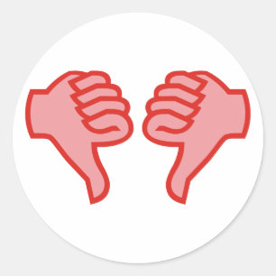 nicht not OK Daumen runter thumbs down Runder Aufkleber