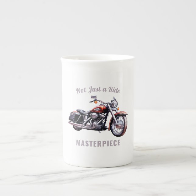 Nicht nur ein Meisterwerk - Retro Motorrad Prozellantasse (Vorderseite)