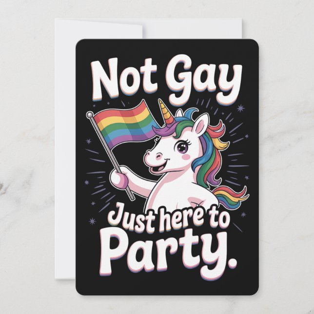 Nicht nur hier, um LGBTQ-Gay Pride nur zu Party Einladung (Vorderseite)