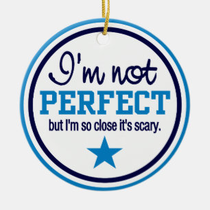 NICHT PERFEKT-Ornament - blau, anpassbar Keramikornament