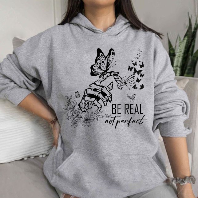 Nicht perfekt sein | Geschenke für Lehrer Hoodie (be real not perfect hoodie , gift for teachers , gift for girl)