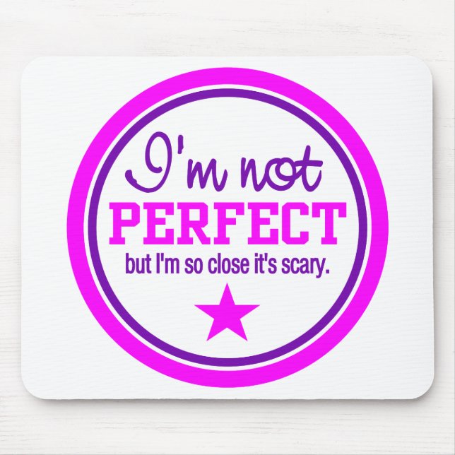 NICHT PERFEKTIV - rosa / lila Mousepad (Vorne)