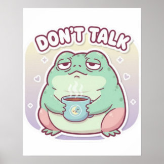 Nicht reden Poster Süßer genervter Frosch Meme Äst
