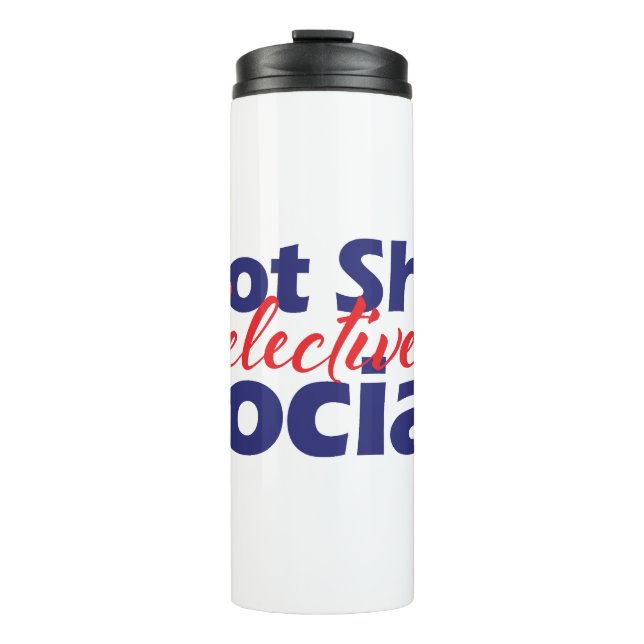 Nicht scheuen selektiv soziales Bold Red & Blue Te Thermosbecher (Vorderseite)