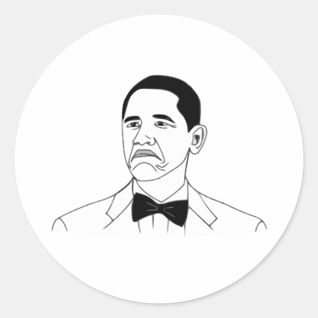 Nicht schlechtes Barack Obama Raserei-Gesicht Meme Runder Aufkleber (Vorderseite)